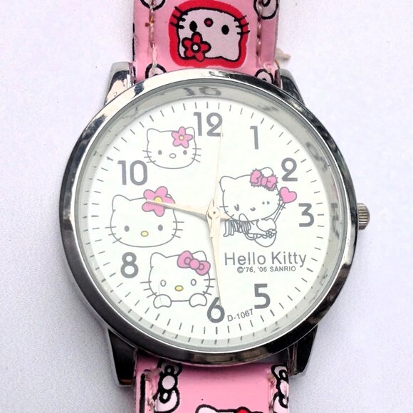 Hello Kitty Wrist Watch  by Sanrio  w Pink + Black Ms. Hello Kitty Everywhere - Picture 1 of 14